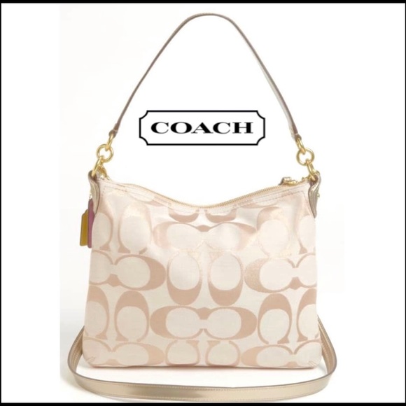 Coach Handbags - NEW COACH Signature Metallic Convertible Tote